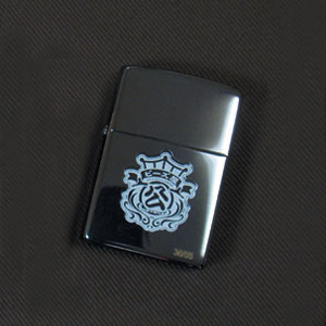 オリジナルZIPPO　王冠中　ミラーブラック