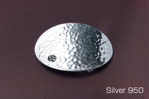 シルバーバックル オーバルタタキタイプ 40mm巾 Silver950